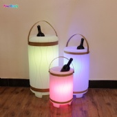 Popular Outdoor Wireless Rechargeable Ice Bucket Standing Ice Cooler Container Speaker Light
